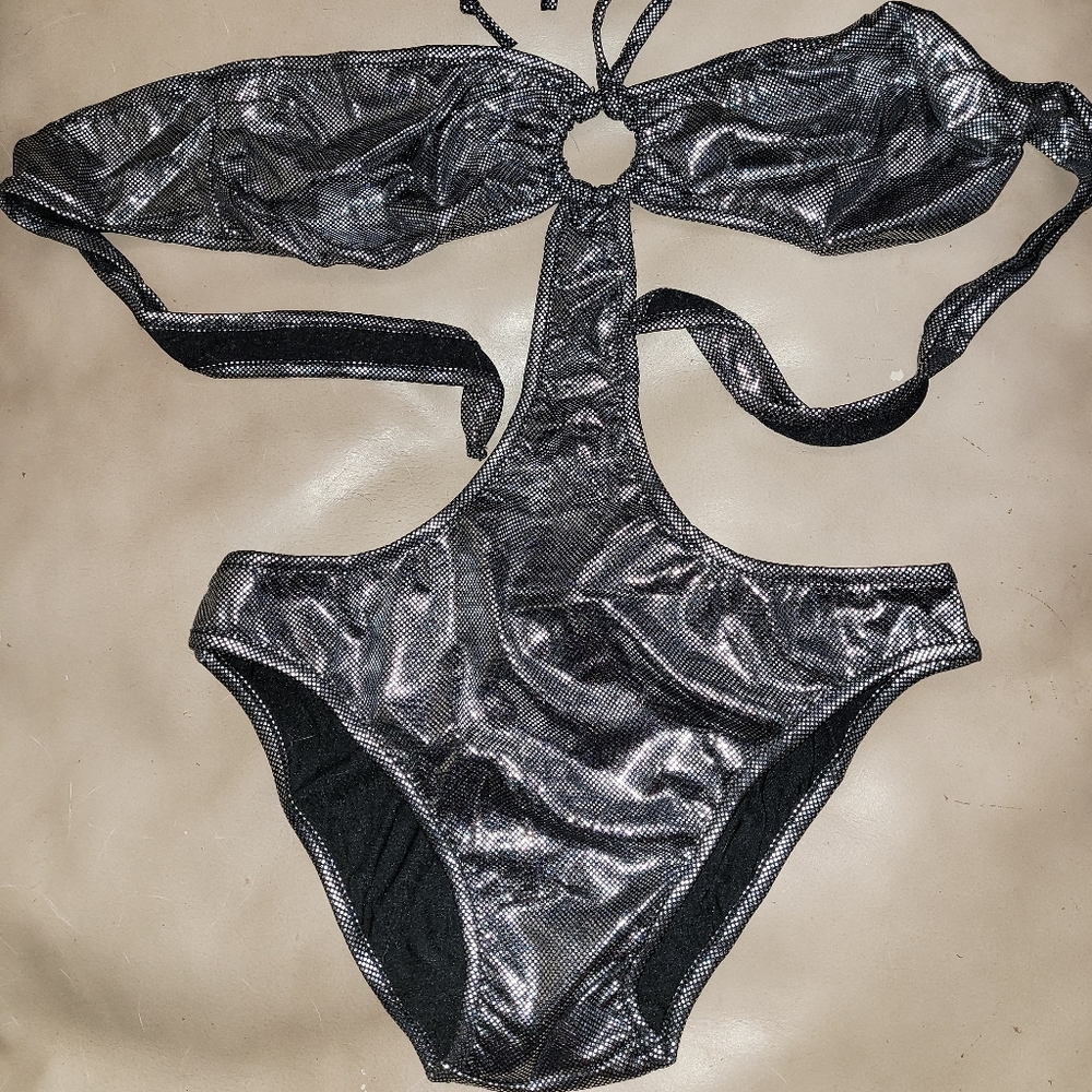 Cloris Murphy Metallic Dots Bandeau Top Monokini